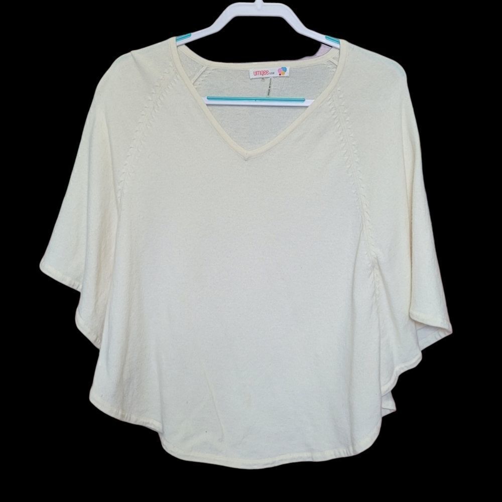 Umgee Cream poncho cut sweater